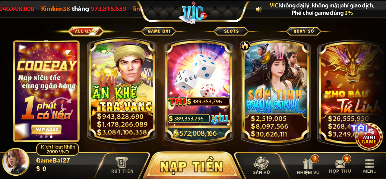 VicWin – Chơi game đổi thưởng chất lượng hàng đầu Việt Nam