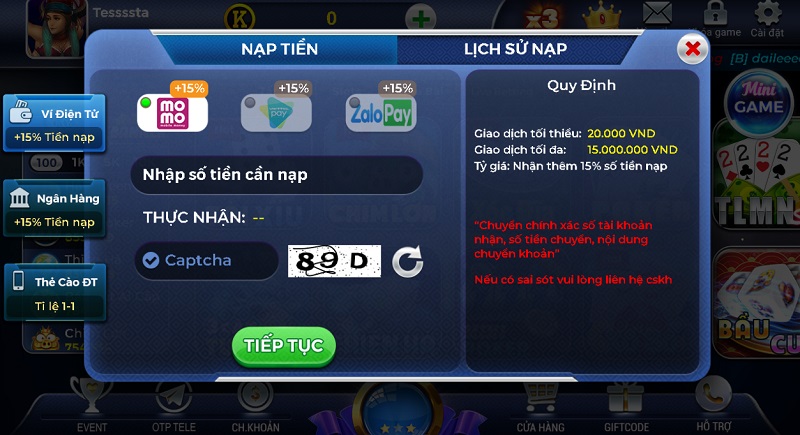 ZonVip nap tien