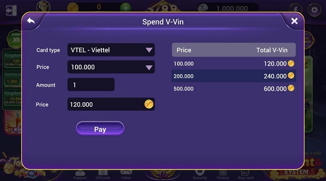v88 vin nap tien