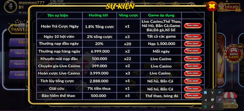 Sự kiện khuyến mãi Thần Tài siêu hot nhận thưởng liền tay